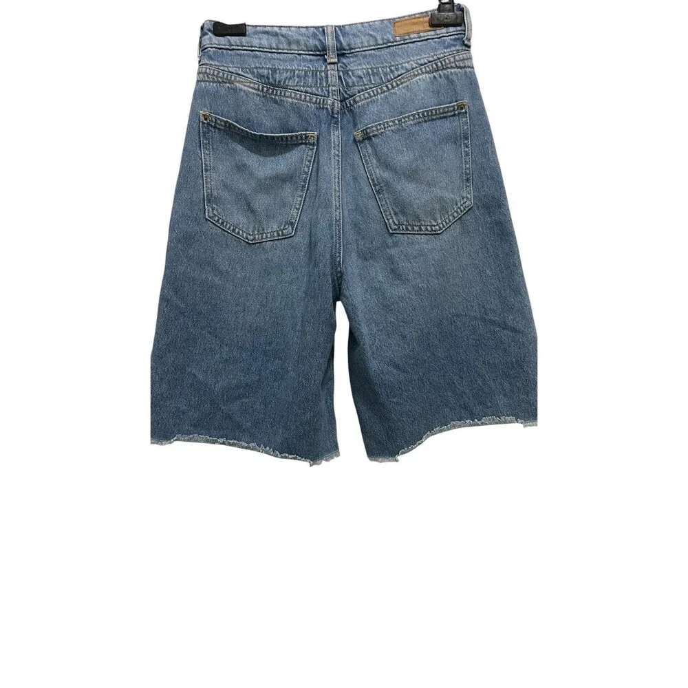 Esprit Baggy High Waist Bermuda Denim Shorts Skate Mom Jean 100% Cotton SZ 26